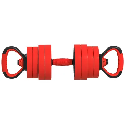 SPORTNOW Set de Greutăți pentru Sală 4 în 1 din Plastic și Nisip, Roșu | Aosom Romania