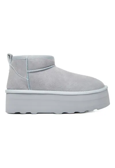 Cizme dama - piele naturala - albastru - material sintetic