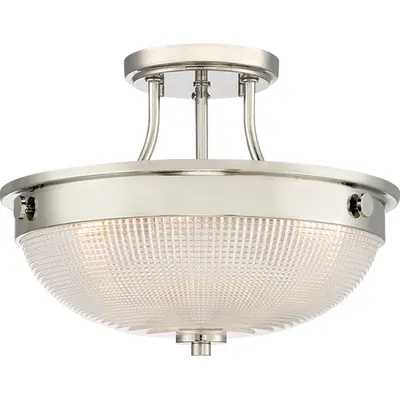 Plafoniera Mantle 2 Light Semi-Flush – Polished Nickel