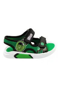 Sandale cu velcro si tematica Hulk - Verde/Negru
