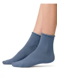 Sosete bumbac subtiri cu margine intoarsa S115 - Jeans