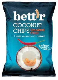Chipsuri de cocos cu chili, 40 g, Bett'r