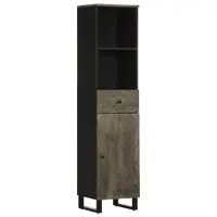 Gossi dulap de baie, negru, 38x33x160 cm, lemn masiv de mango