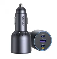 Incarcator Auto UGREEN EC703, 75W, 3.25A, 1 x USB-A - 2 x USB-C, Negru