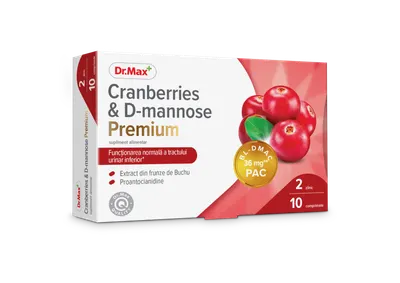 Dr. Max Cranberries & D-mannose Premium, 10 comprimate