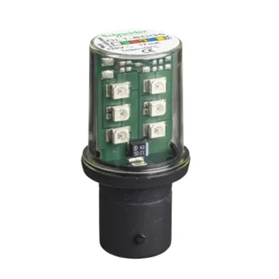 bec Led Protejat cu baza Ba15D, Continuu, Portocaliu, 120 V