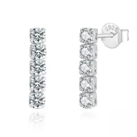 Cercei argint 925, JW1777, model tennis, placati cu rodiu