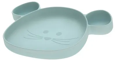 Farfurie silicon Lassig Little Chums Mouse - Albastră