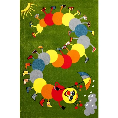 Covor pentru Copii, Kolibri Omida 11057, Verde, 120x170 cm, 2300 gr/mp