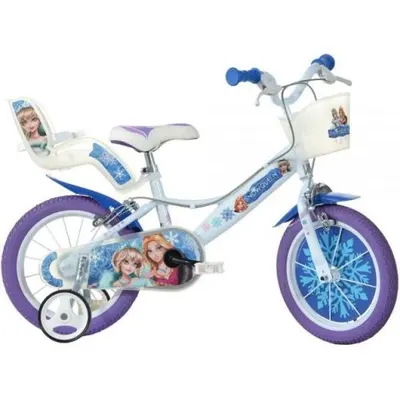 Bicicleta copii 3-5 ani, 14 inch, Snow Queen, Dino Bikes DB144RSQ