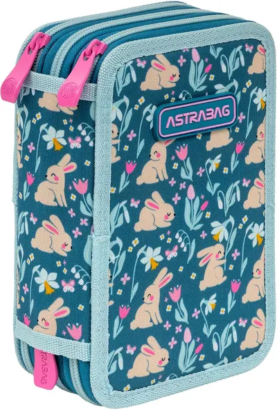 Penar cu instrumente de scris Astra Candy Bunny - 3 fermoare