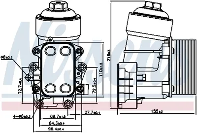 Radiator ulei termoflot cu carcasa filtru ulei potrivit AUDI A1, A3, A4 ALLROAD B8, A4 B8, A5, A6 C7, Q3, Q5, TT; SEAT ALHAMBRA, ALTEA, ALTEA XL, EXEO, EXEO ST, IBIZA IV, IBIZA IV SC 1.2D 1.6D 2.0D 05