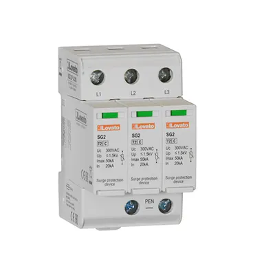 Descarcator tip 2 cu cartus, RATED DISCHARGE CURRENT IN (8/20MS) 20KA PER POLE, 3P
