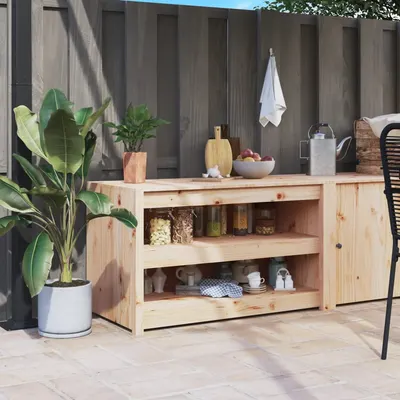 vidaXL Dulap bucătărie de exterior, MEPPEL, 106x55x64 cm, lemn masiv pin