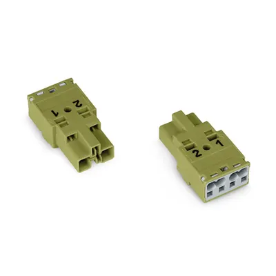 Plug; 2-pole; Cod. B; 4,00 mm²; light green