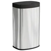 HOMCOM Coș bucătărie automat 55L din oțel inoxidabil, coș cu capac cu închidere lină, 38x28,5x69cm, argintiu | Aosom Romania