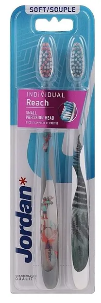 Jordan Individual Reach Set de periuțe de dinți cu cap mic de designer, Soft, sortiment