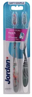 Jordan Individual Reach Set de periuțe de dinți cu cap mic de designer, Soft, sortiment