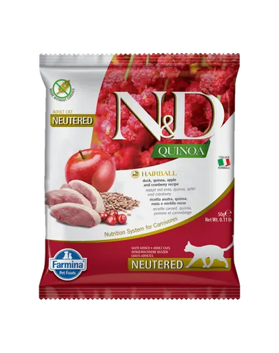 FARMINA N&D Quinoa Cat Hairball Duck, apple, cranberry 50 g