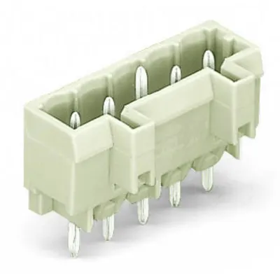 THT male header; 1.0 x 1.0 mm solder pin; straight; 100% protected against mismating; Pin spacing 5 mm; 11-pole; light gray