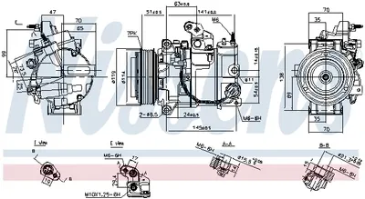 Compresor climatizare aer conditionat potrivit INFINITI EX, FX, G, M, Q60, Q70, QX50 I, QX70; NISSAN 370Z 3.5 3.7 09.07