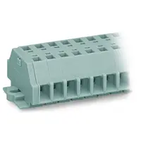 2-conductor terminal strip; 7-pole; without push-buttons; with snap-in mounting feet; for plate thickness 0.6 - 1.2 mm; Fixing hole 3.5 mm Ø; 2.5 mm²; CAGE CLAMP®; 2,50 mm²; gray
