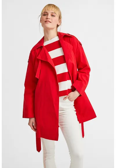 Trenci uni cu cordon - Rosu vermillion