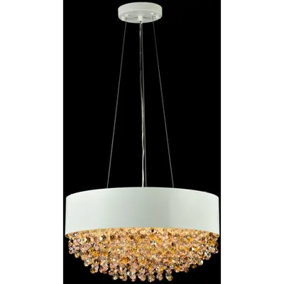 Lampa suspendata Modern Rivera ,6 x E14, D.50, cm, H.26 cm,Alb
