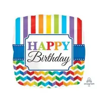 Balon folie figurina happy birthday patrat 43 cm Amscan AM3077001