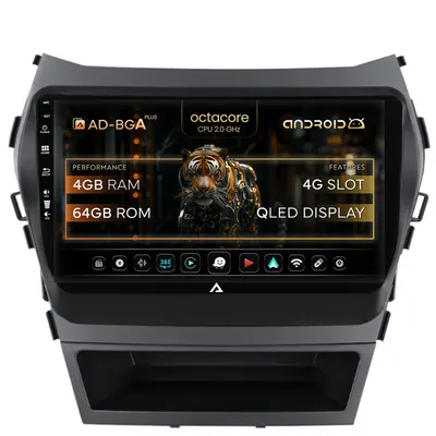 Navigatie Hyundai Santa Fe IX45 (2013-2017), Android, A-Octacore 4GB RAM + 64GB ROM, 9 Inch - AD-BGA9004+AD-BGRKIT182