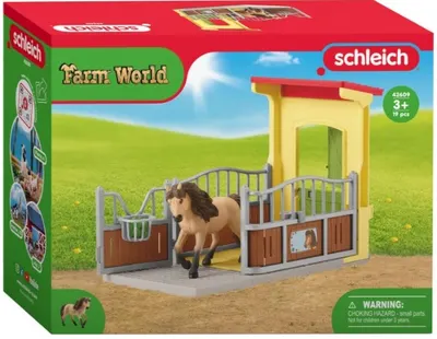Set de jucării Schleich Farm World - Pony Box cu ponei islandez