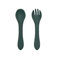Set tacamuri, Petite&Mars, Take&Match, Din silicon, Fara BPA 6 luni+, Verde inchis