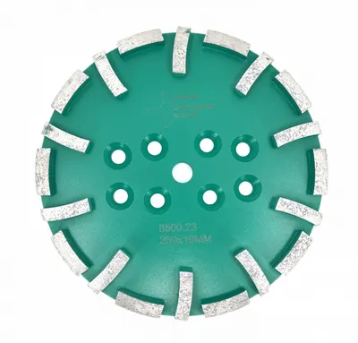 Disc cu segmenti diamantati pt. slefuire pardoseli - segment dur - Verde - 250 mm - prindere 19mm - DXDY.8500.250.23