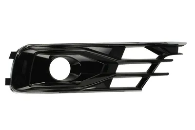 Grila ventilatie bara fata stanga potrivit AUDI A6 C7 2015-2018 - (cu șipcă cromată, cu orificii lampa ceata, plastic, negru/crom)
