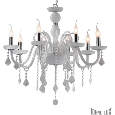 candelabru Giudecca, 8 becuri, dulie E14, D:770 mm, H:700/1350 mm, Satinat