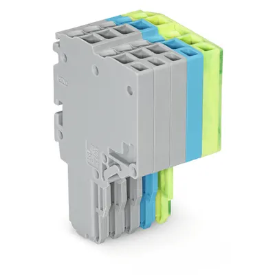 2-conductor female connector; 1.5 mm²; 5-pole; 1,50 mm²; gray, blue, green-yellow
