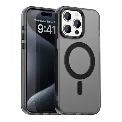 Husa MagSafe pentru Apple iPhone 15 Pro, Techsuit, CandyCase, Neagra