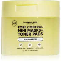 breakout + aid Pore Control Mini Masks + Toner Pads dischete de tonifiere cu acid salicilic 100 buc