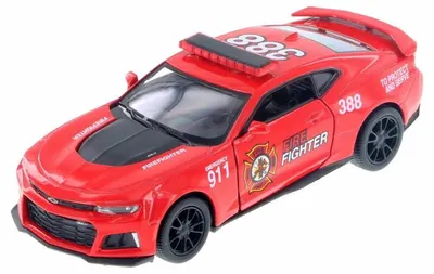 Mașinuță metalică Kinsmart Firefighter Edition - 2017 Chevrolet Camaro ZL1, 1:38, roșie