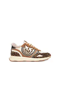 Pantofi sport dama - Leopard M36 SS0087P121 - piele naturala - maro/crem