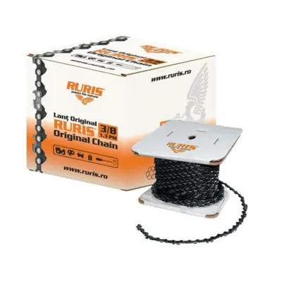 Pachet rola lant RURIS, pas 3/8 , grosime 1.3 mm + 31 x ulei Ruris 2TT, 125 ml