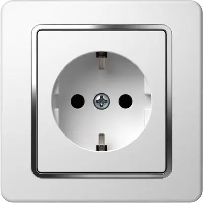 Ekonomik Priza SCHUKO 1P 16A ST IP20 Alb, TEM Modul TEM-VE10CO-B