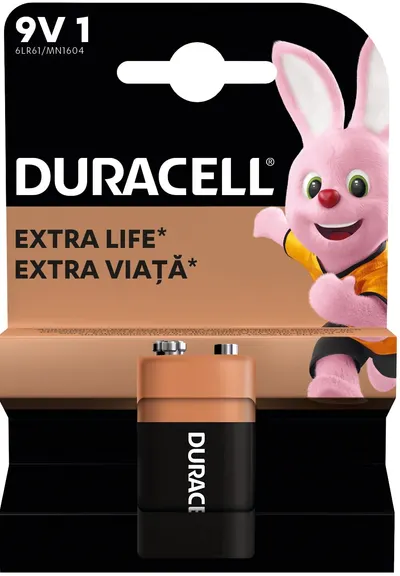Baterie alcalină Duracell - Basic, 9V, 1 buc.