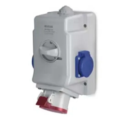Priza aparentan16A 6h 3P+E 380-415V 1 NR GERMAN UNSHUTTERED IP44/IP54