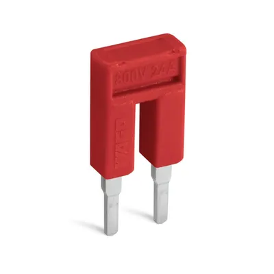 Push-in type jumper bar; insulated; 2-way; Nominal current 25 A; red