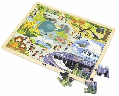 Puzzle pentru copii Viga - Zoo, 48 piese