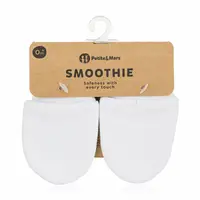 Manusi pentru nou-nascuti, Petite&Mars, Smoothie, Bumbac 100%, Material moale si respirabil, Protectie impotriva zgarieturilor, Manseta lata, 2 straturi, 6 x 10 cm, 0 luni+, Alb