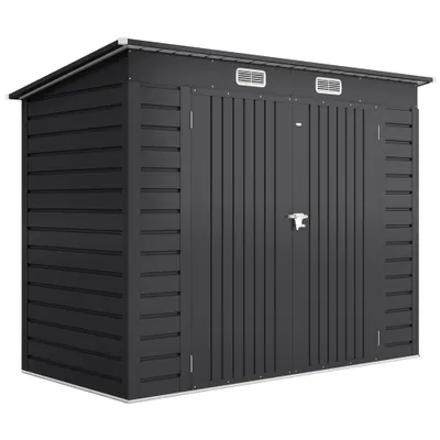 Outsunny Sopron de Gradina de 8 x 4FT Galvanizat Sopron din Metal