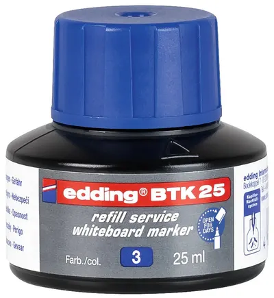 Cerneală pentru markere pentru tablă albă Edding BTK 25 - Albastru, 25 ml
