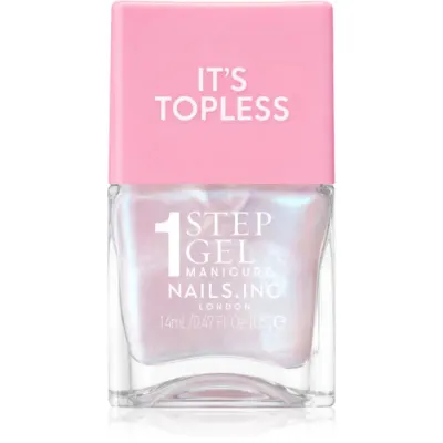Nails Inc. It’s Topless lac de unghii sub forma de gel pentru un efect de lunga durata culoare Kat Baby Pink Iridescent 14 ml